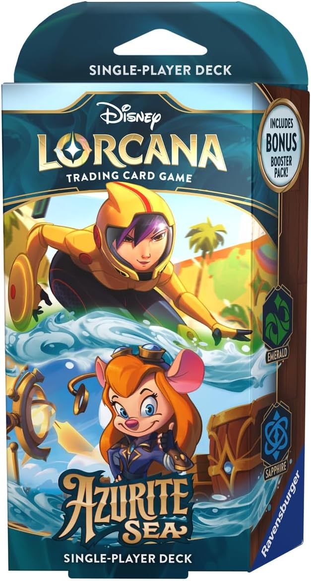 Ravensburger Disney Lorcana TCG: Azurite Sea - Emerald & Sapphire Single-Player Deck | Engaging Gameplay | Over 200 Original Disney Artworks | Ideal for Ages 8+