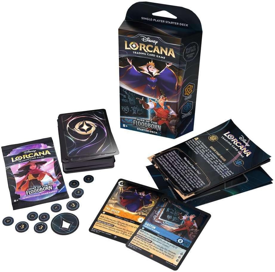 Ravensburger Disney Lorcana TCG: Rise of The Floodborn - Amber & Sapphire Single-Player Starter Deck | Engaging Gameplay | Over 200 Original Disney Artworks | Ideal for Ages 8+