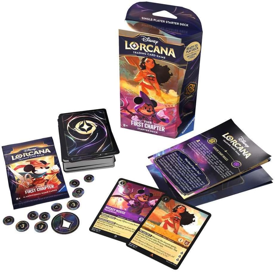 Ravensburger Disney Lorcana TCG: The First Chapter - Amber & Amethyst Single-Player Starter Deck | Engaging Gameplay | Over 200 Original Disney Artworks | Ideal for Ages 8+