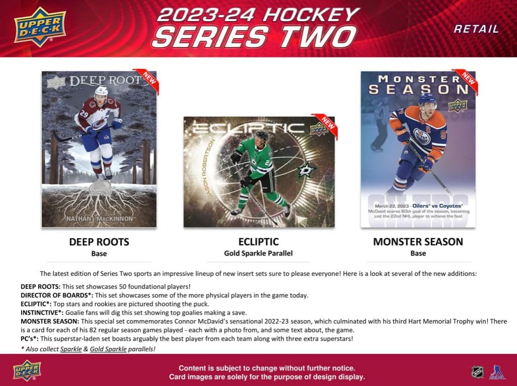 2023 2024 Upper Deck Hockey Series Two Blaster Box with Chance for Connor Bedard Young Guns Rookie Card