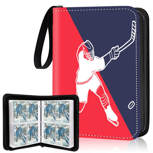 Hockey Card Binder,4-Pocket Trading Card Binder,400 Pockets Double Sided Pockets Trading Card Binder, for Hockey Cards and Display Storage Collection