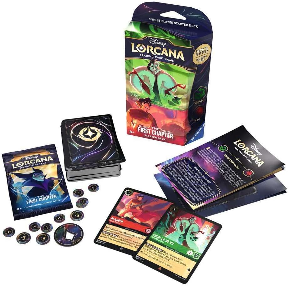 Ravensburger Disney Lorcana TCG: The First Chapter - Ruby & Emerald Single-Player Starter Deck | Engaging Gameplay | Over 200 Original Disney Artworks | Ideal for Ages 8+