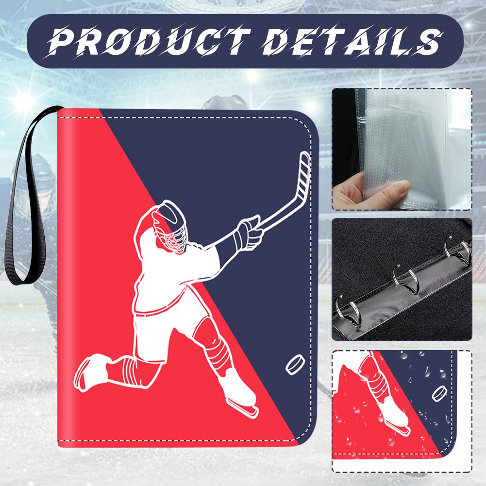 Hockey Card Binder,4-Pocket Trading Card Binder,400 Pockets Double Sided Pockets Trading Card Binder, for Hockey Cards and Display Storage Collection