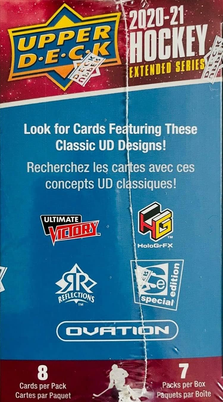 2020/21 Upper Deck Extended Series NHL Hockey Blaster Box - 7 Packs per Box - 8 Cards per Pack - Collect Young Guns Rookie Cards