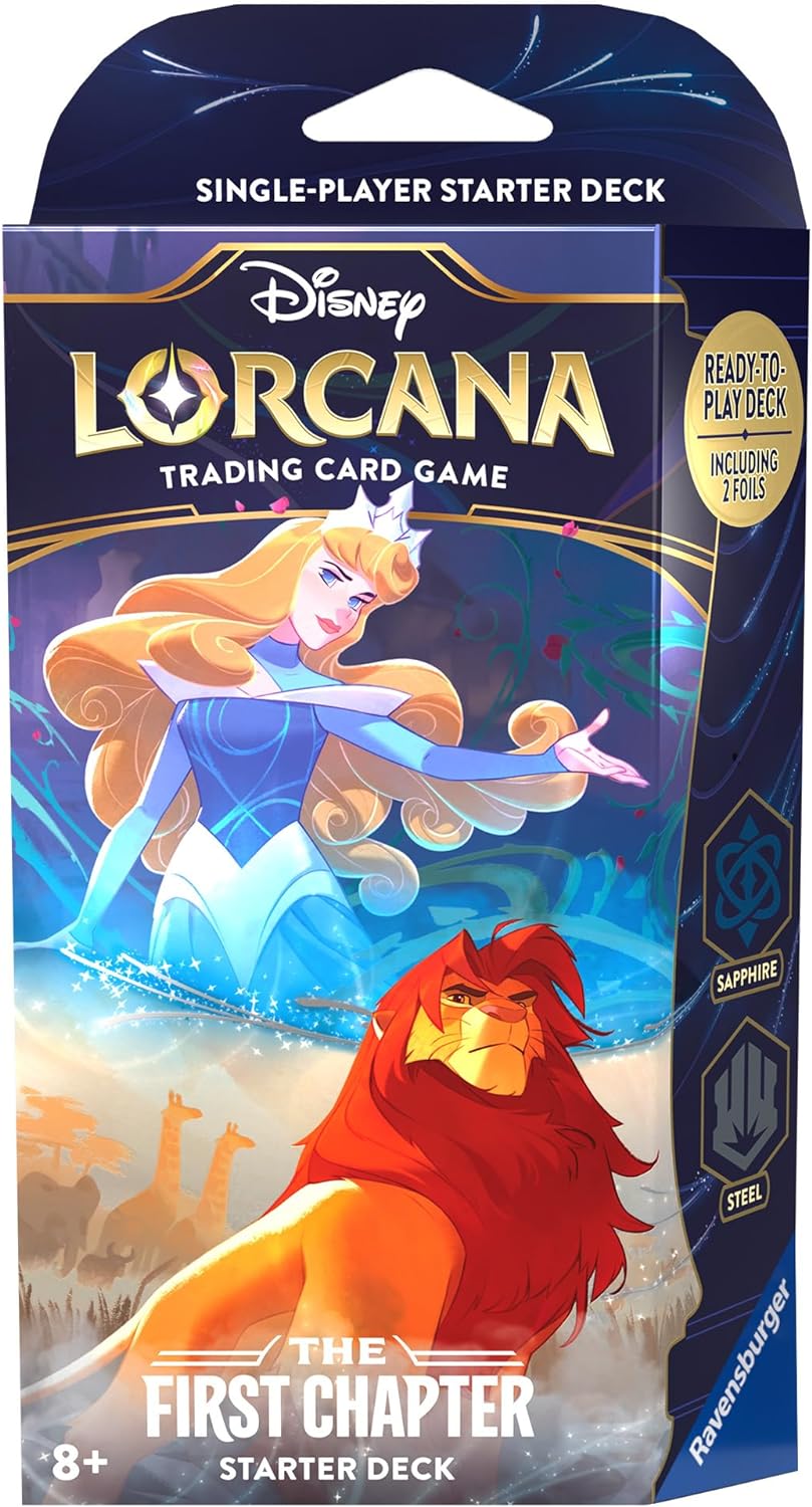 Ravensburger Disney Lorcana TCG: The First Chapter - Sapphire & Steel Single-Player Starter Deck | Engaging Gameplay | Over 200 Original Disney Artworks | Ideal for Ages 8+