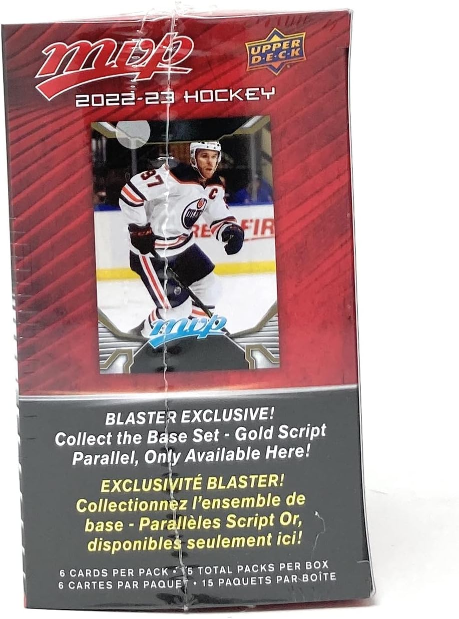 NHL Upper Deck 2022-23 MVP Hockey Trading Card BLASTER Box [15 Packs, Blaster-Exclusive Gold Script Parallels]