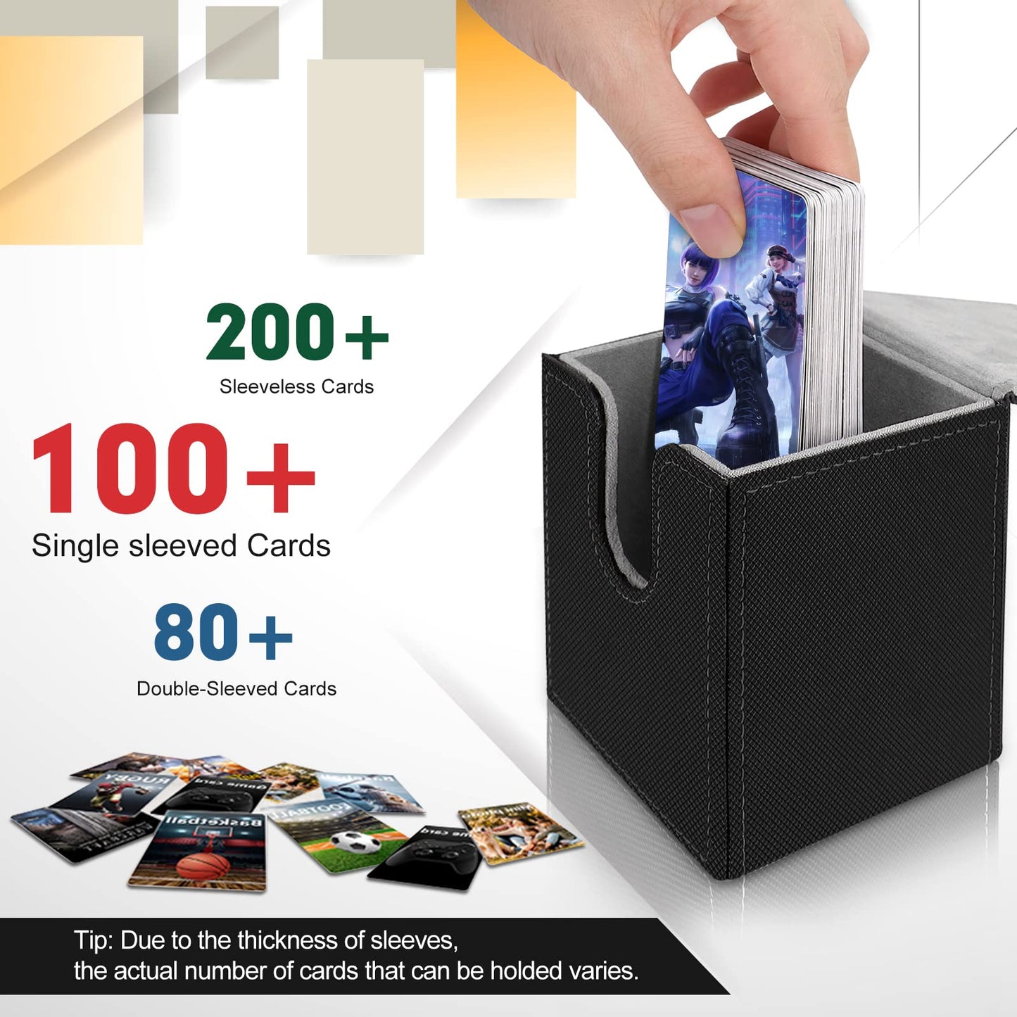 Mlikero Card Deck Case for Trading Cards 1800+, Leather Magnetic Closure Commander Storage Box Magic Card Protectors Fit for YuGiOh, MTG and Sport Cards…