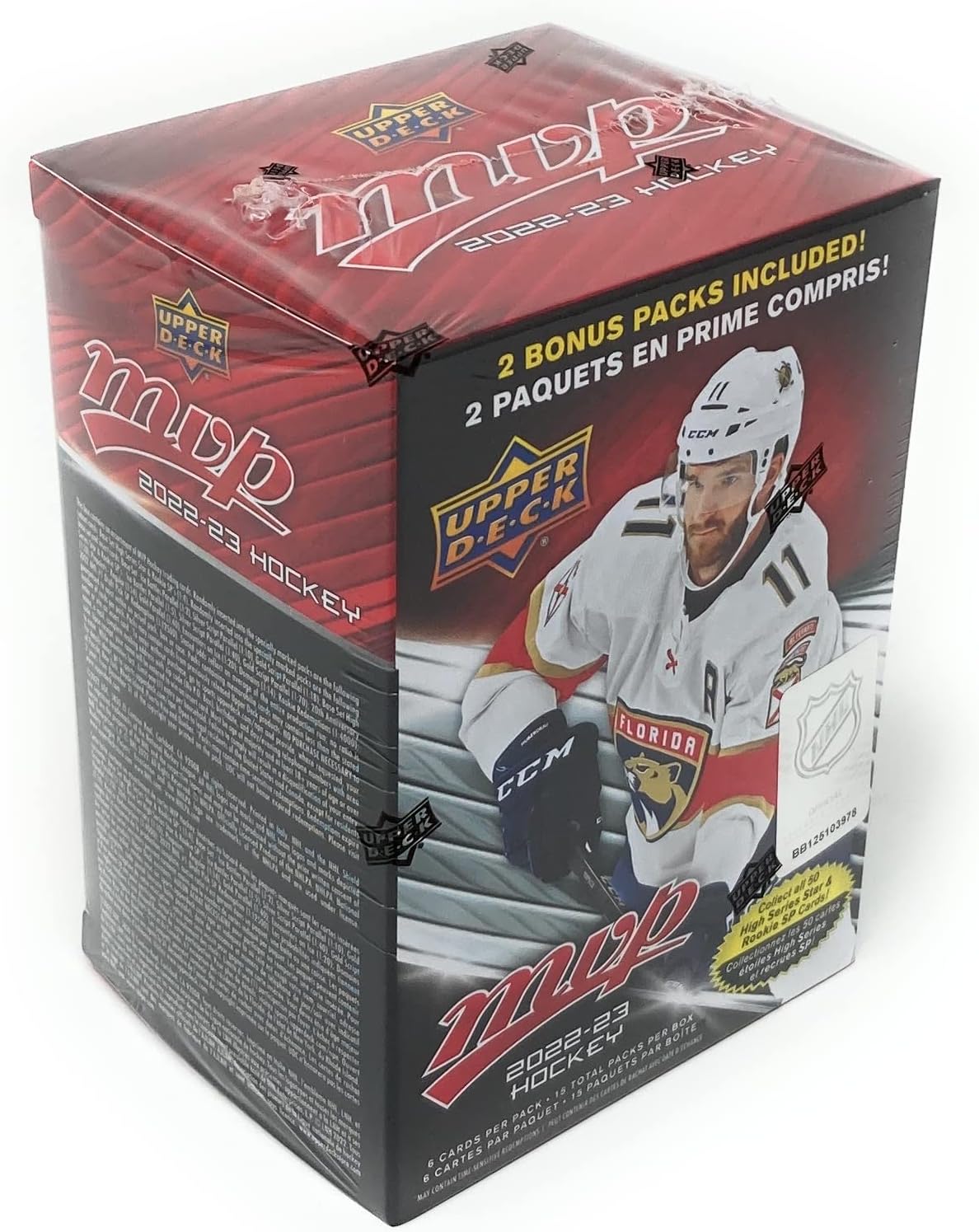 NHL Upper Deck 2022-23 MVP Hockey Trading Card BLASTER Box [15 Packs, Blaster-Exclusive Gold Script Parallels]