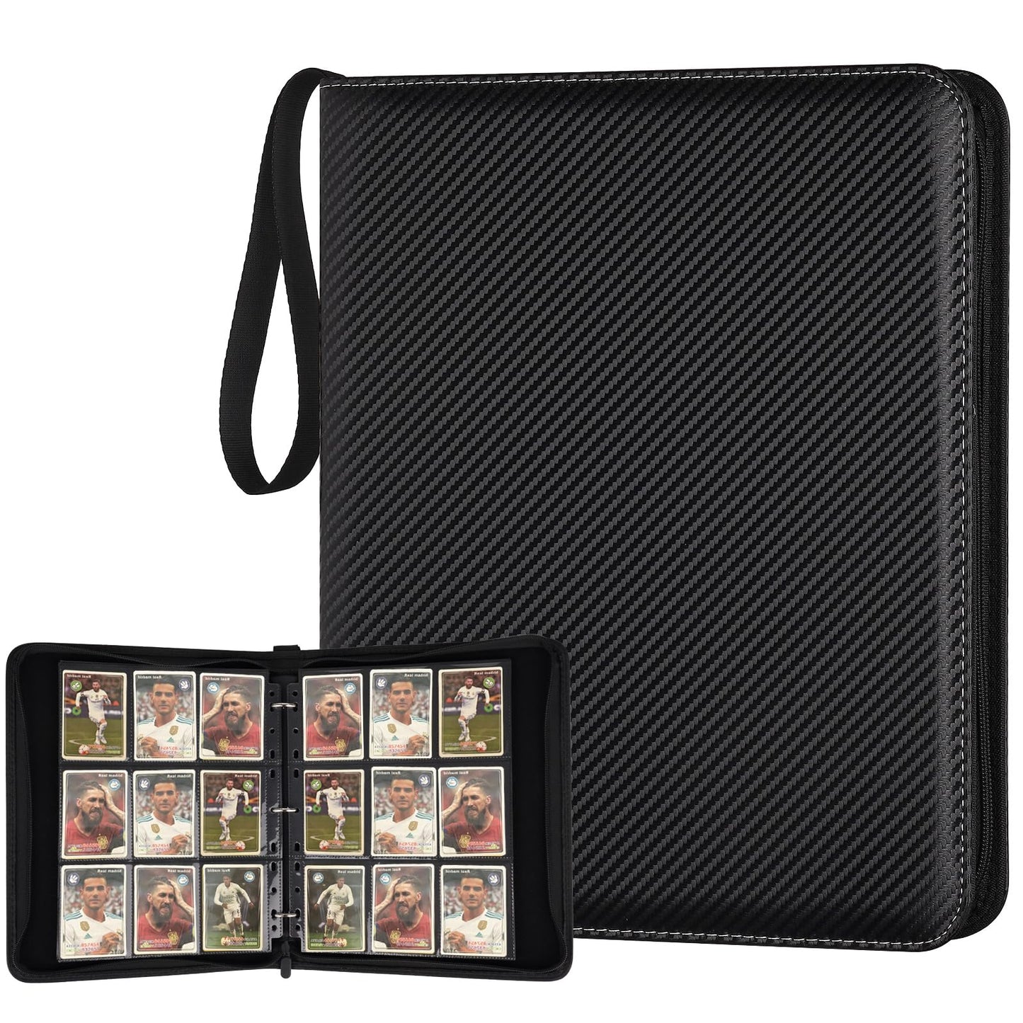 9 Pocket Card Binder, Premium Zip Trading Card Binder, 720 Double Sided Pocket PU Collection Binder, Collector Album, Card Folder for MTG, TCG, Sports Cards, (Black)