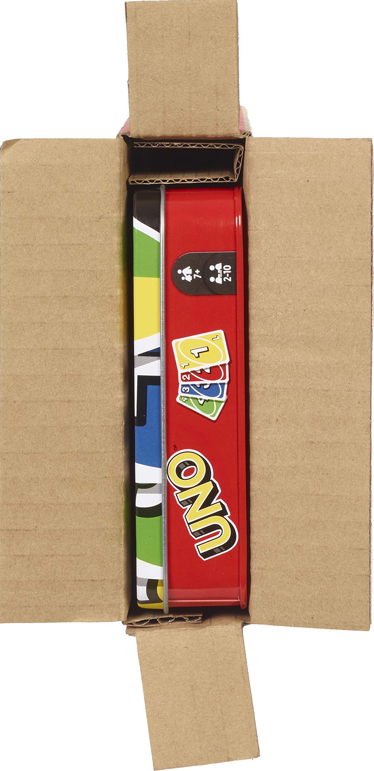 Mattel Games UNO Card Game in a Collectible Storage Tin for Kids, Adults, Families, Parties & Travel, 2 to 10 Players (Amazon Exclusive)