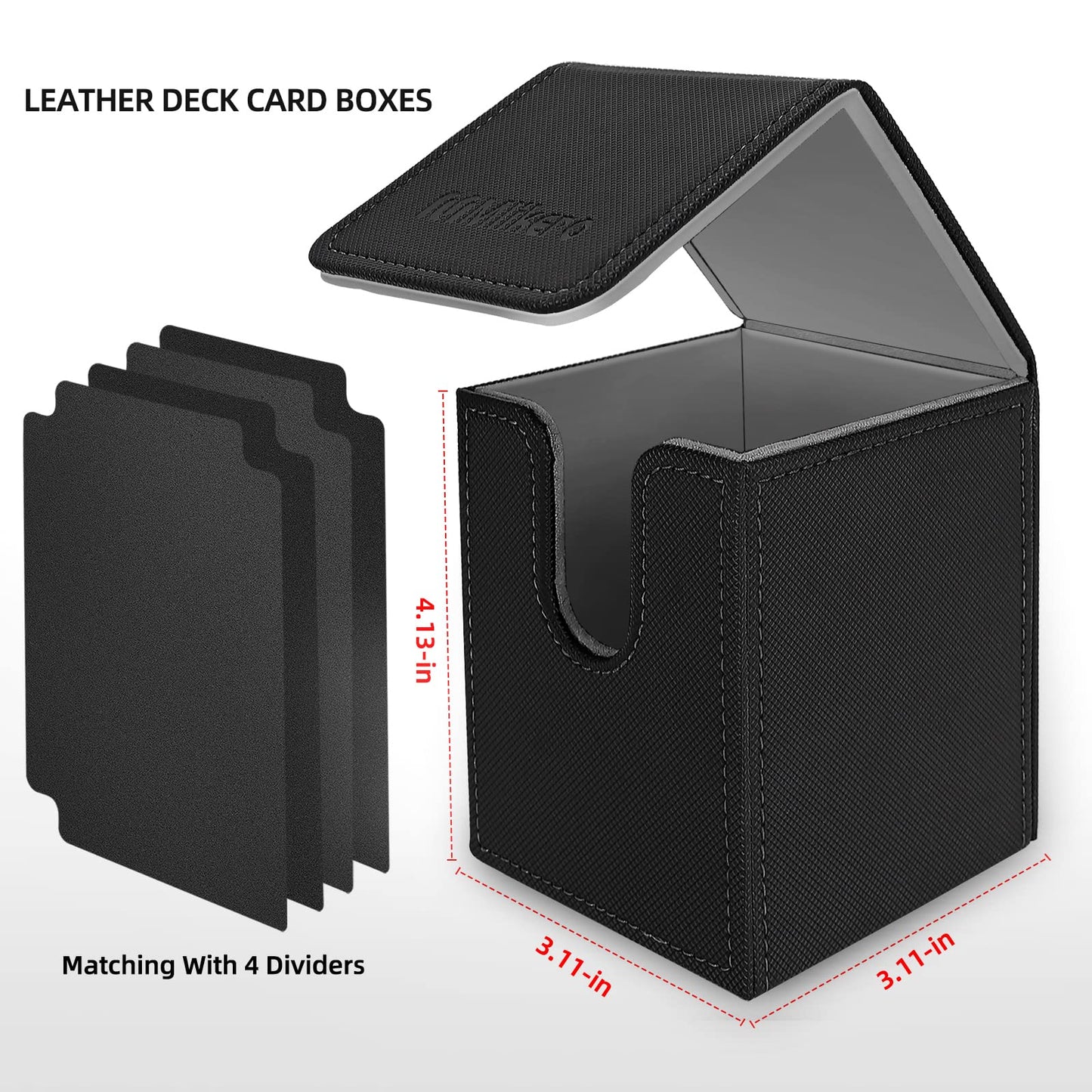 Mlikero Card Deck Case for Trading Cards 1800+, Leather Magnetic Closure Commander Storage Box Magic Card Protectors Fit for YuGiOh, MTG and Sport Cards…