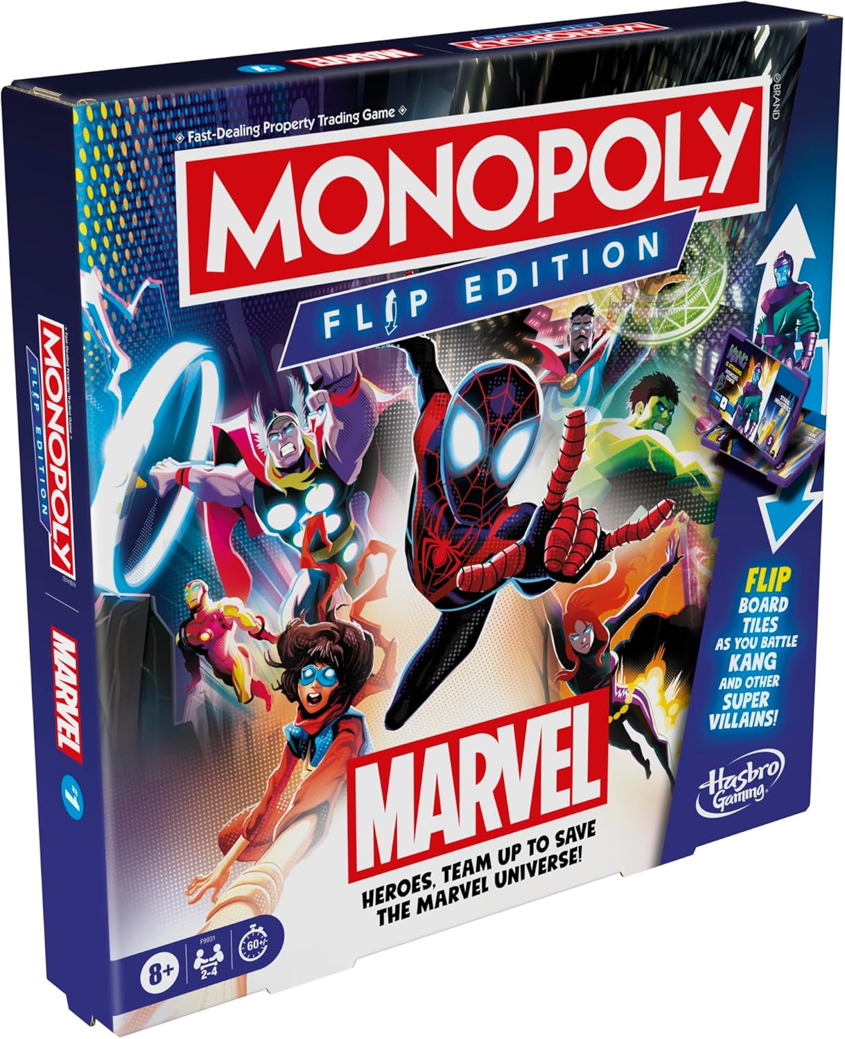 Monopoly Flip Edition: Marvel Board Game | Ages 8 and Up | 2 to 4 Players | Family Board Games for Kids, Teens, and Adults