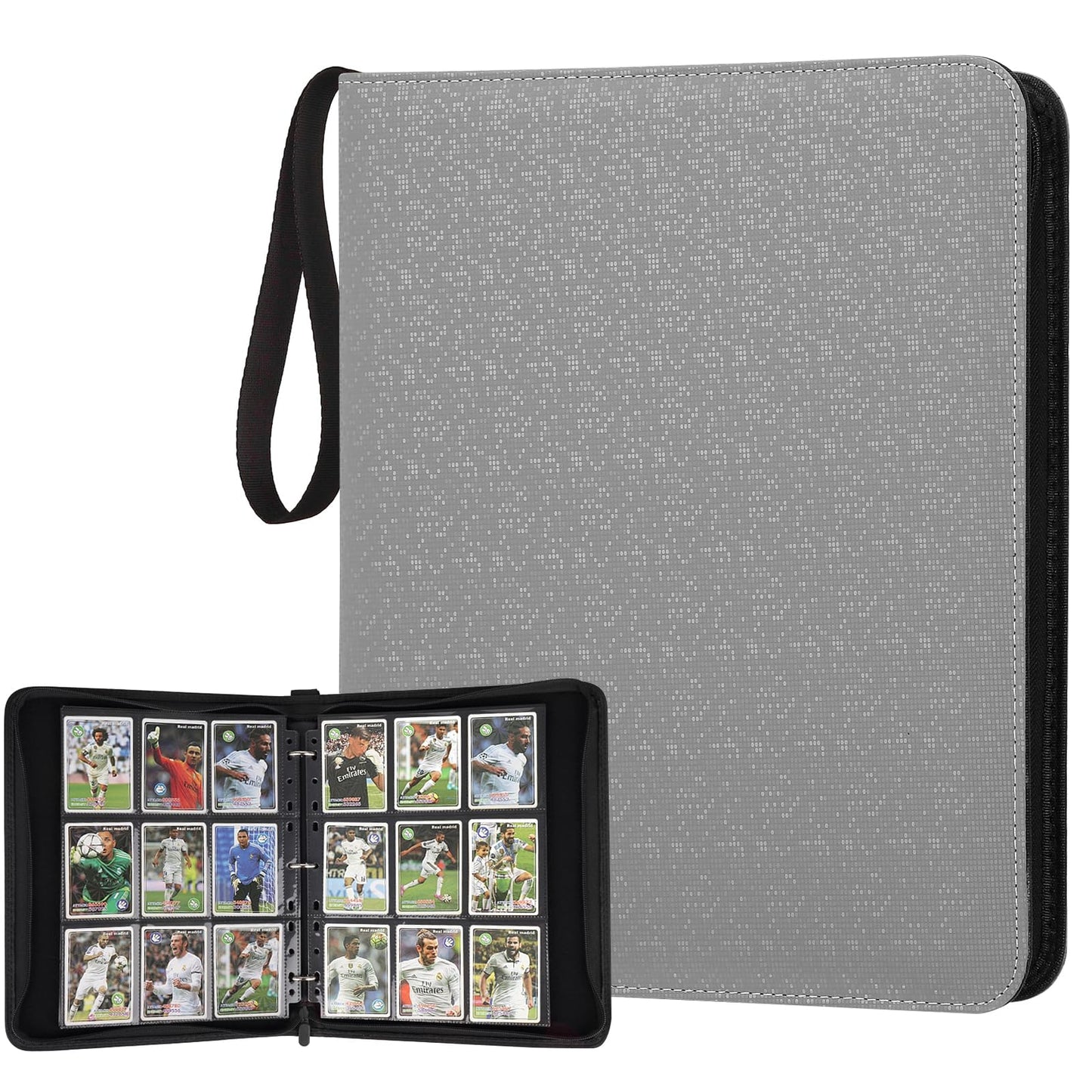 9 Pocket Card Binder, Premium Zip Trading Card Binder, 720 Double Sided Pocket PU Collection Binder, Collector Album, Card Folder for MTG, TCG, Sports Cards, (Black)