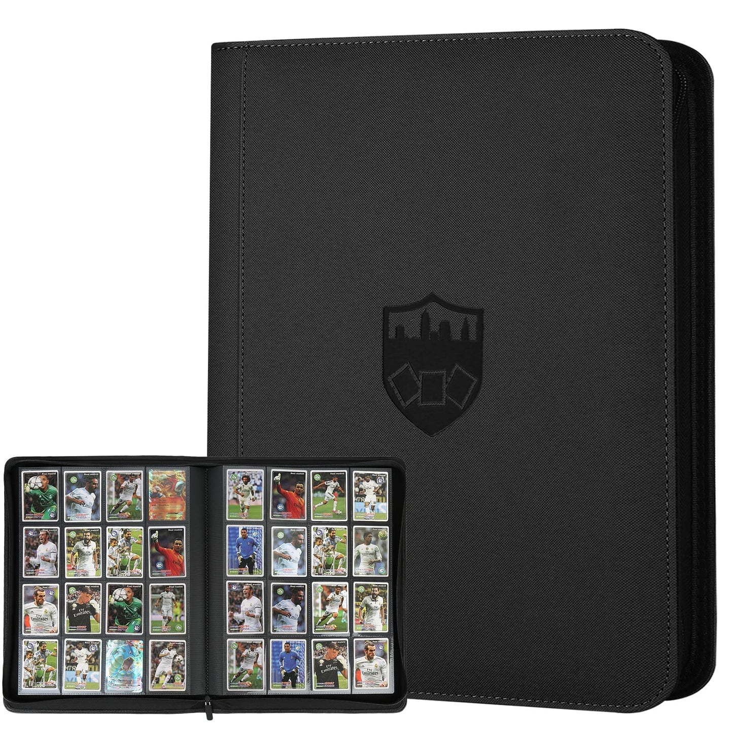 9 Pocket Card Binder, Premium Zip Trading Card Binder, 720 Double Sided Pocket PU Collection Binder, Collector Album, Card Folder for MTG, TCG, Sports Cards, (Black)