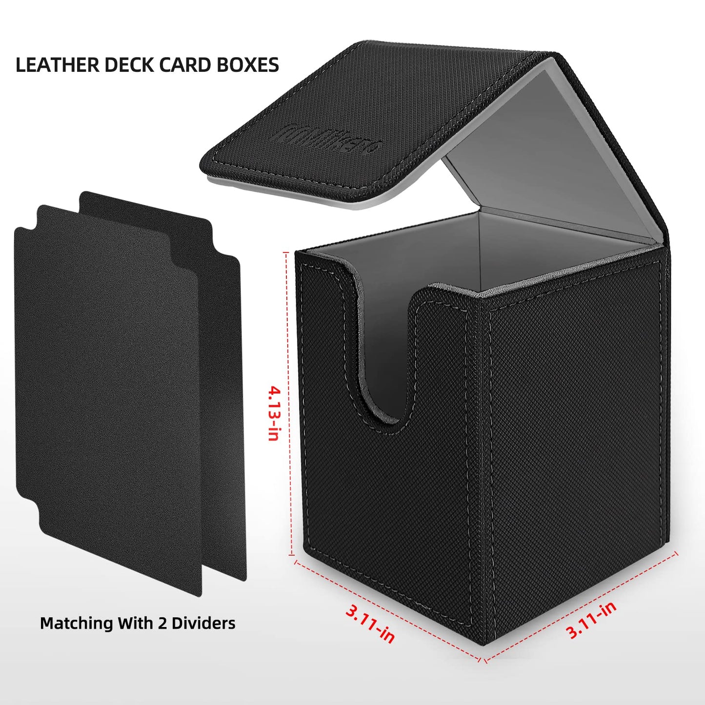 Mlikero Card Deck Case for Trading Cards 1800+, Leather Magnetic Closure Commander Storage Box Magic Card Protectors Fit for YuGiOh, MTG and Sport Cards…