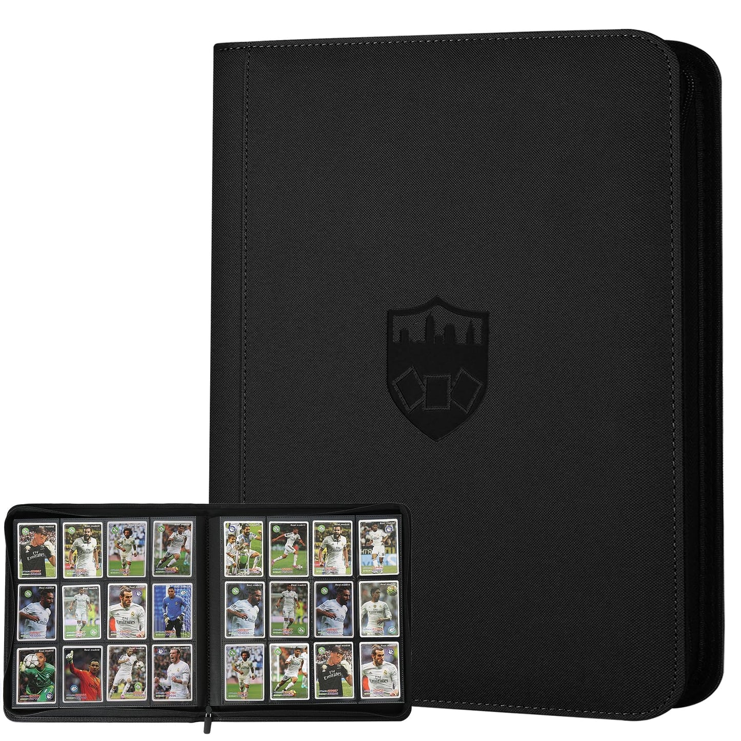 9 Pocket Card Binder, Premium Zip Trading Card Binder, 720 Double Sided Pocket PU Collection Binder, Collector Album, Card Folder for MTG, TCG, Sports Cards, (Black)