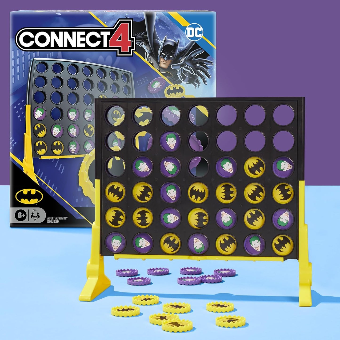 Connect 4 Batman Game | Batman-Themed 4 in a Row Game | Ages 6 and Up| For 2 Players | Strategy Board Games for Kids and Families (Amazon Exclusive)