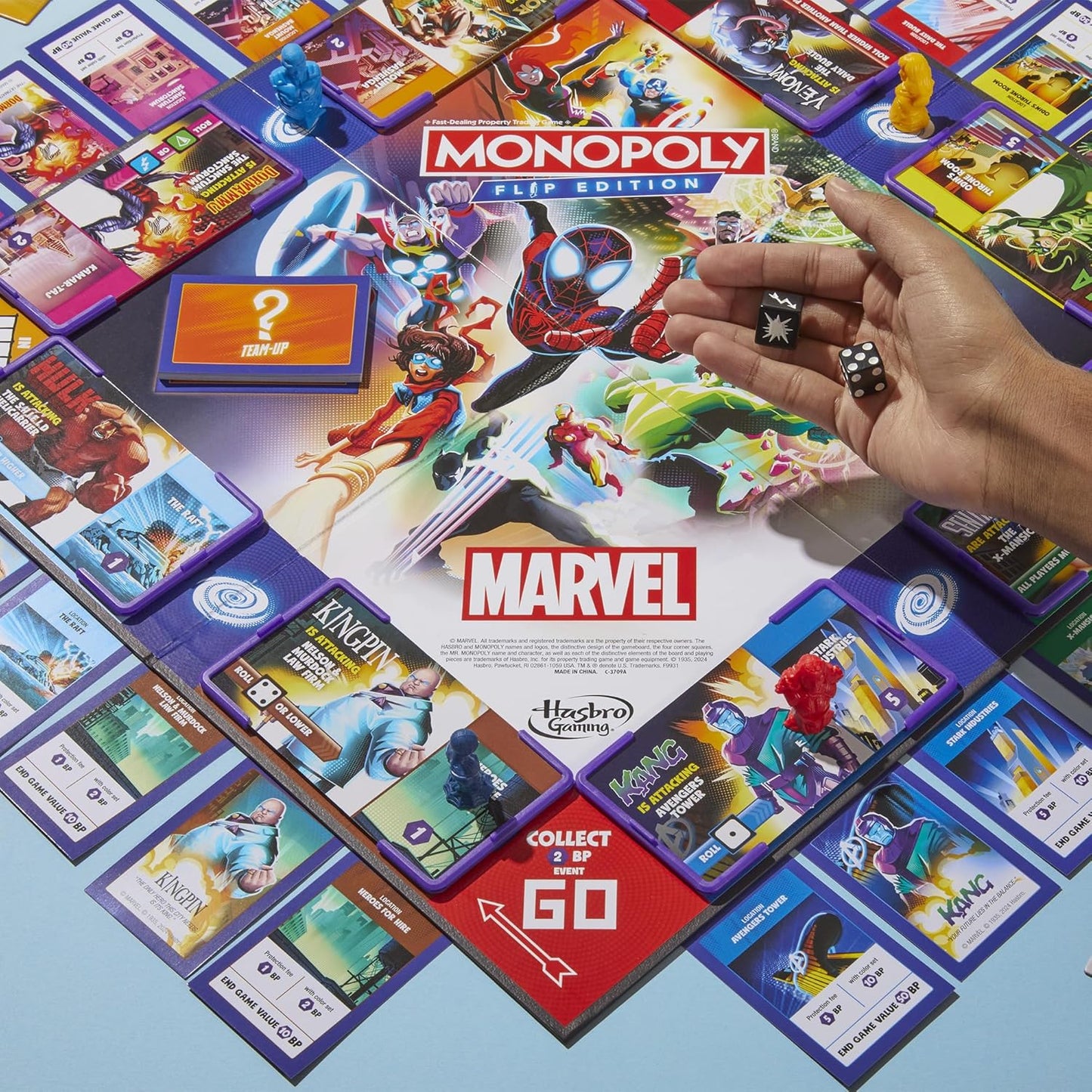 Monopoly Flip Edition: Marvel Board Game | Ages 8 and Up | 2 to 4 Players | Family Board Games for Kids, Teens, and Adults